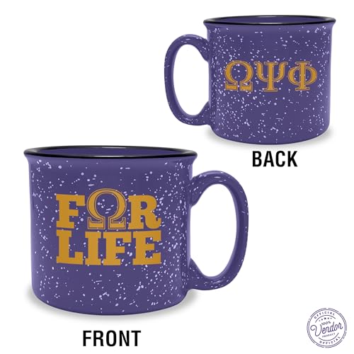 Omega Psi Phi Fraternity 15 oz Campfire Mug - Omega For Life Variation
