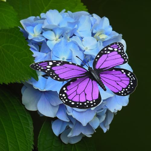 AQUEENLY Monarch Butterfly Decorations - 12 Premium Purple Wall Decor