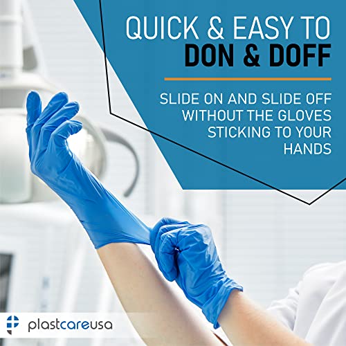 PlastCare Nitrile Exam Gloves - Medium Blue, 3.5 Mil, Latex & Powder Free