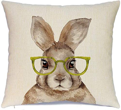Easter Pillow Covers 20x20 Set of 4, Farmhouse Linen Decorative Cases