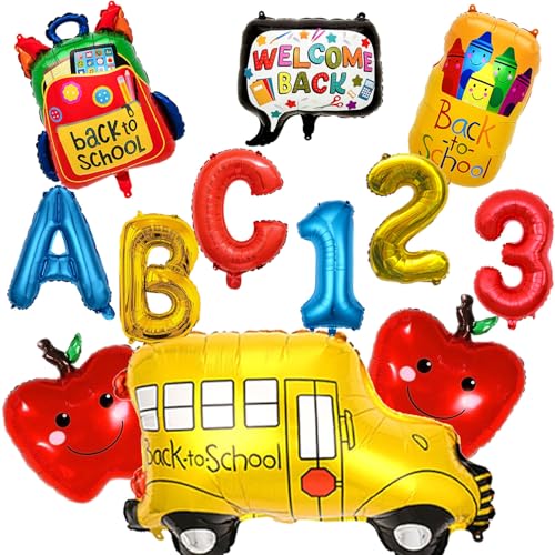 12Pcs Back to School Balloons Set | Welcome & First Day Decorations