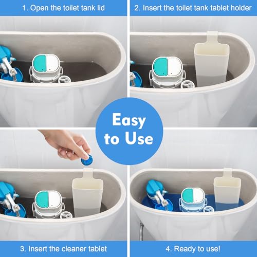 Toilet Tank Tablet Holder Set with Brush & Seat Lifters - 5 PCS