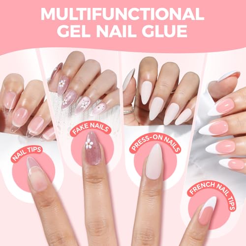 Luckyfairy Fast-Drying Gel Nail Glue for Press-on Nails 3-Pack