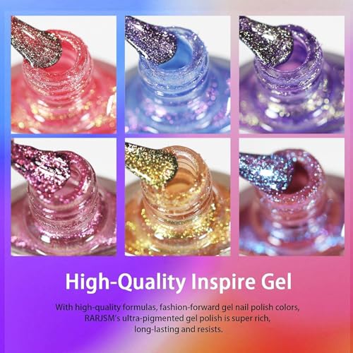 Yimart Holographic Chameleon Gel Nail Polish 7.5ml Sparkly Iridescent Chrome Glitter
