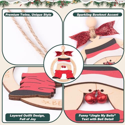 Funny 3D Wooden Jingle Bell Christmas Ornament - Gag Gift 2025
