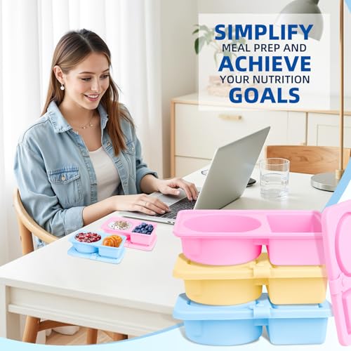 Tizuxa 3-Pack Silicone Snack Containers - Double Compartment Mix