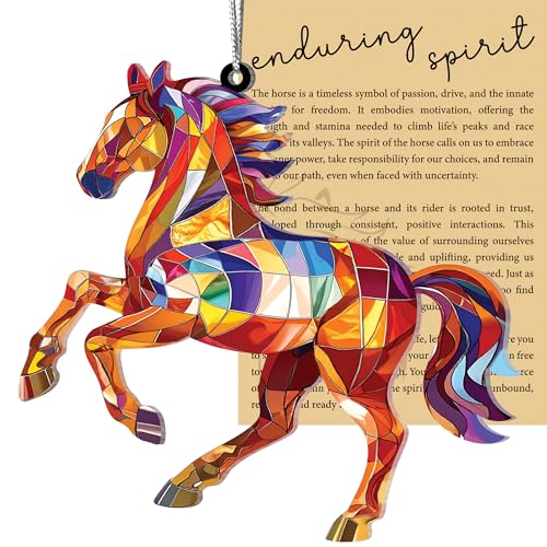 Horse Lover Acrylic Suncatcher Ornament for Women - Equestrian Holiday Decor with Story Card