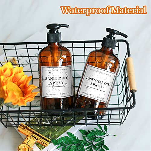 36PCS White Waterproof Labels for Soap & Shampoo Dispensers