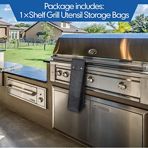 Grill Utensil Storage Bag - Durable Oxford BBQ Tool Holder Pouch, Black