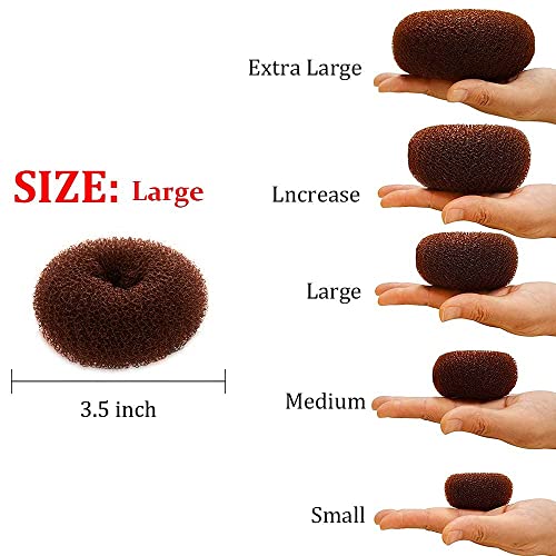 TwistyTieLB Hair Donut Bun Maker 3.5 Inch Brown 2PCS