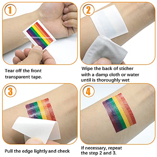 Rainbow Temporary Tattoos 10 Sheets Pride Parade Body Art Stickers