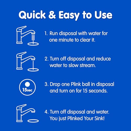Plink Garbage Disposer Cleaner Balls - Fresh Lemon Scent, 10 Uses