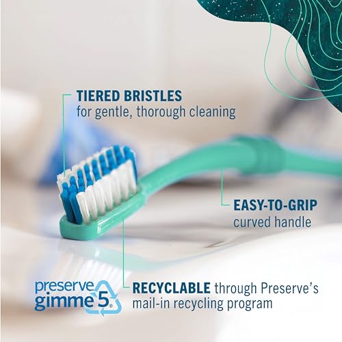 Preserve POPI Recycled Ocean Plastic Adult Toothbrush - Soft Coral