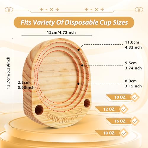 Wooden Drink Holder with Marker Slot - Party Essential (Variation 1)