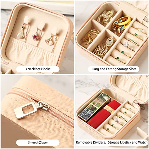 ZPROW Mini Travel Jewelry Case - Portable Organizer for Rings & Earrings