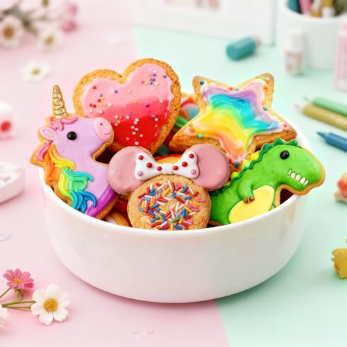 Mickey Unicorn Dinosaur Cookie Cutter Set - Stainless Steel Baking Molds