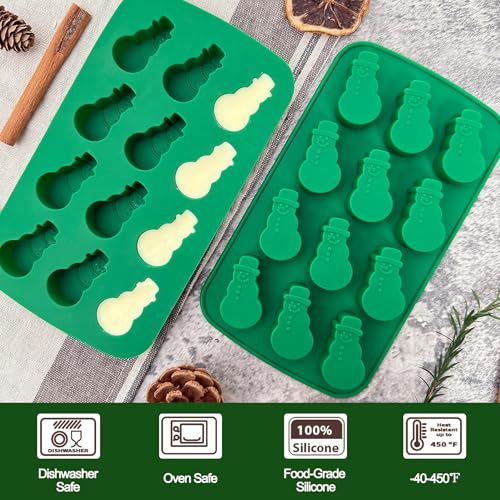 Snowman Silicone Chocolate Mold Christmas Candy & Ice Cube Trays - 24 Cavities