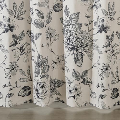 Boho Floral Shower Curtain Set - Vintage Botanical Design