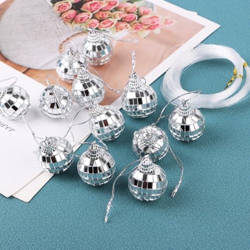 12PCS Mini Silver Disco Balls for Party Decorations & Festive Events