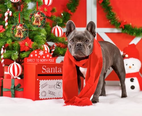 FLYAB French Bulldog Christmas Ornament 2025 Acrylic Dog Tree Decoration