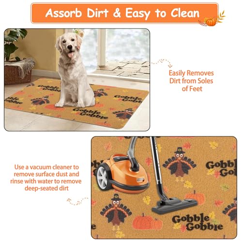 Eohak Thanksgiving Turkey Doormat 17x29 Inch Outdoor Welcome Mat Fall Decor
