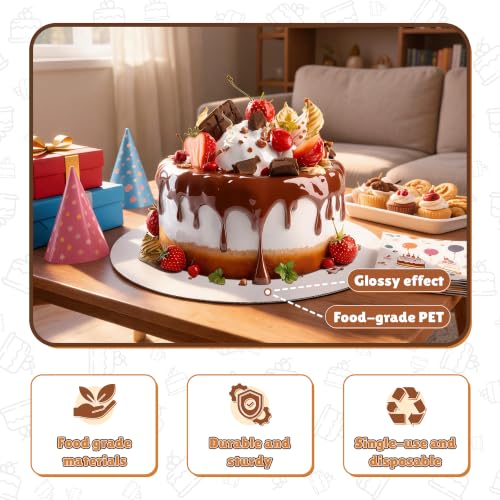 RYDDOY 10-Inch Round Cake Boards - 8-Piece Food-Grade Set