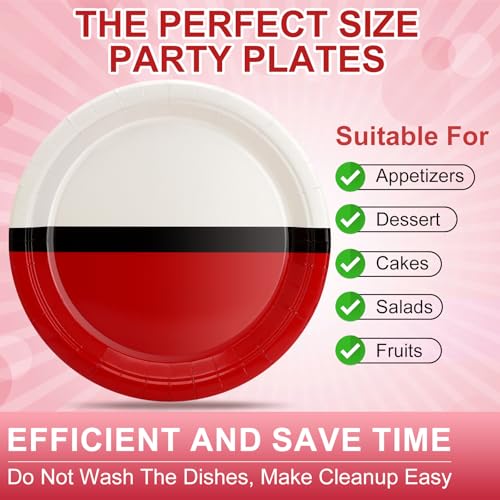 50 Pack Cartoon Animation 7-Inch Paper Plates for Kids' Parties