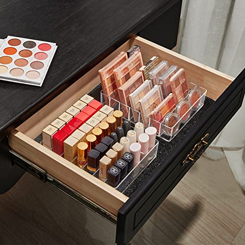 Acrylic Makeup Organizer with 7 Slots for Vanity & Drawer Storage