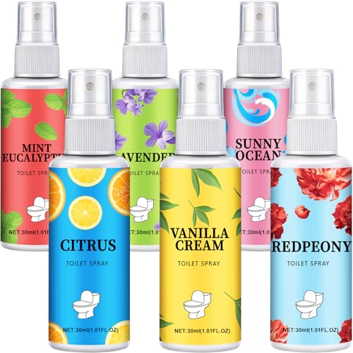 Vetuslumen 6 Pack Toilet Spray - 6 Fl Oz Bathroom Odor Eliminator