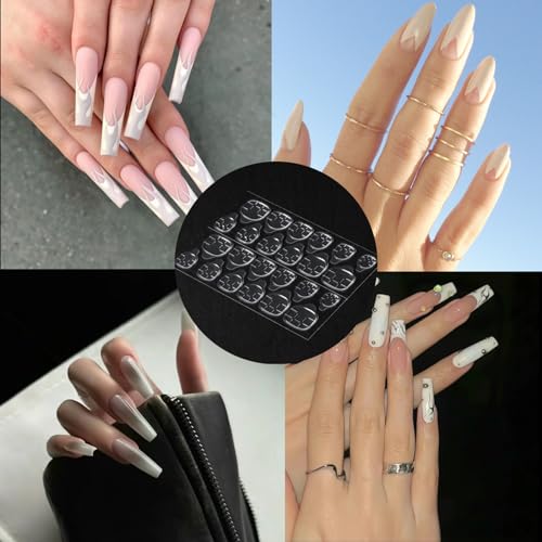 PPAKK 240pcs Nail Adhesive Tabs - Transparent Double-Sided Press-On Nail Glue Stickers
