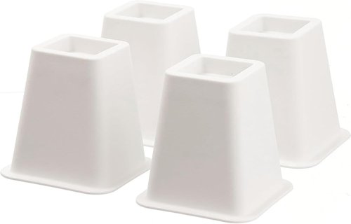 HOME IT Black Bed Risers - Super Quality 5 to 6-Inch Height for Under-Bed Storage - 4-Pack
