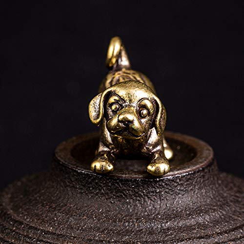 Brass Dog Figurine Set - Cute Animal Statues for Home Decor