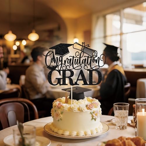 2026 Graduation Cake Topper - Sparkly Class of 2026 Party Decoration