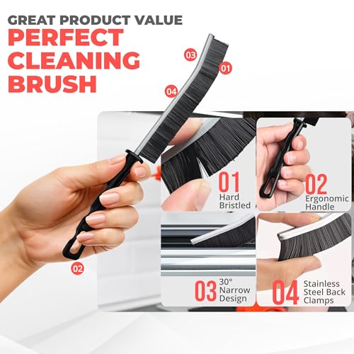 9-Piece Crevice Cleaning Brush Set for Tight Spaces & Grout