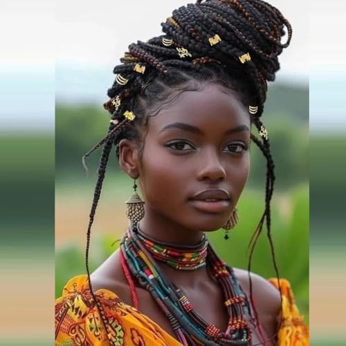 60 PCS Gold Hair Jewelry for Braids and Dreadlocks Cuffs