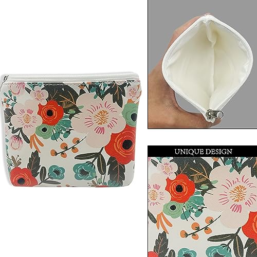 DEEZOMO Mini Leather Coin Purse Wallet and Portable Makeup Pouch