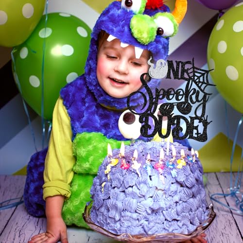 One Spooky Dude Cake Topper - Halloween 1st Birthday Party Decoration