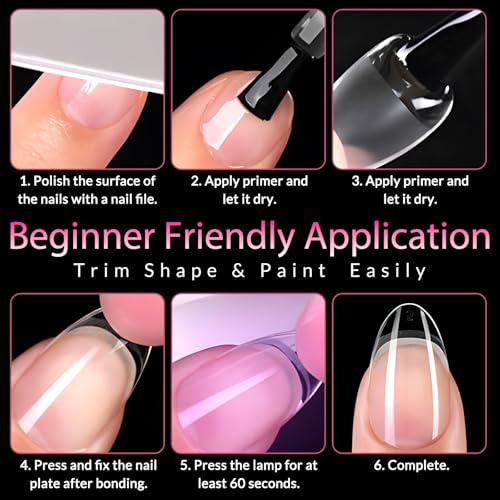 Extra Short Square Nail Tips, 240PCS Acrylic Gel False Nails