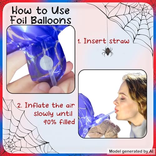 TNCDJKPA 40 Inch Spider Theme Number 10 Foil Balloons, Large Birthday Party Decorations