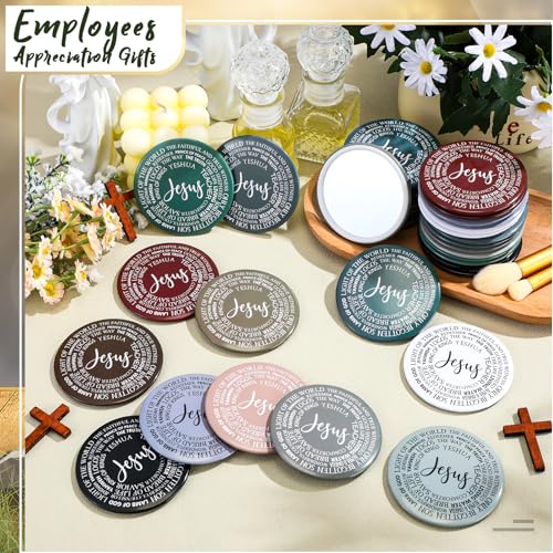 36 Pcs Christian Compact Mirrors - Pocket Jesus Makeup Gifts