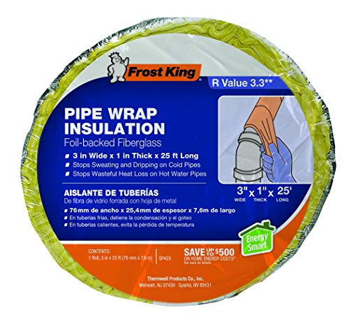 Frost King Foil Backed Fiberglass Pipe Wrap, 3"x1"x25' (Pack of 2)