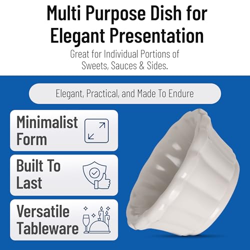 1 oz Melamine Scalloped Ramekins - Stackable Sauce Bowls
