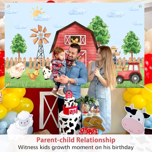 Farm Birthday Backdrop Banner - 3x5 Ft Barnyard Animal Decor