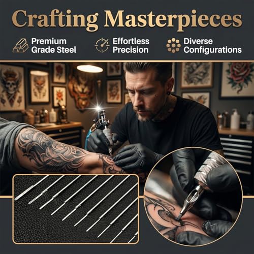 MAQIHAN Disposable Tattoo Needles Set 50PCS Mixed Sizes