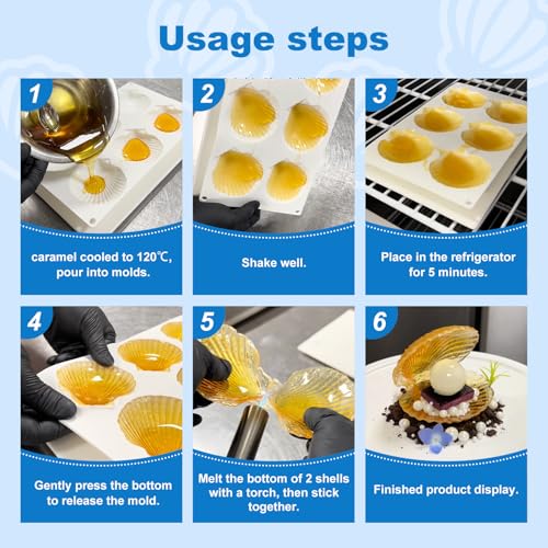 Large Shell Silicone Molds - 6-Cavity Baking & Craft Molds