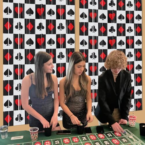 Casino Fringe Curtains 2 Pack Poker Theme Las Vegas Party Decorations