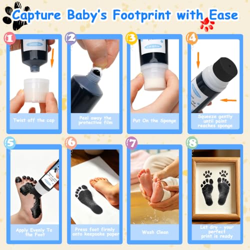 Sortnic Baby Hand and Footprint Paint, Non-Toxic Washable Ink - Black 75ml