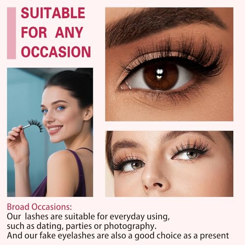 7 Pairs Wispy False Eyelashes Fluffy Faux Mink Strip Lashes