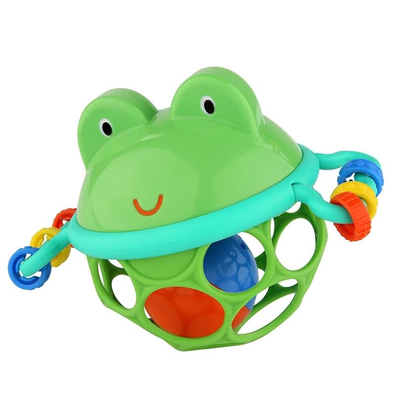 Bright Starts Oball Jingle & Shake Pal - Frog Musical Baby Rattle Toy