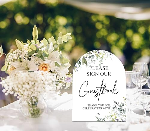 Wedding Guestbook Sign - 6x8 Inch Wooden Tabletop Decor